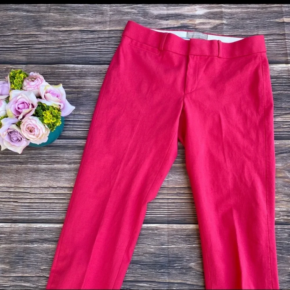 EUC Banana Republic Sloan Fit Pink Slacks Pants SIZE 4P Viscose Stretch - Picture 6 of 8